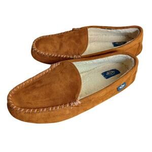 Dockers Men Moccasin Faux Fur Winter Slippers Brown